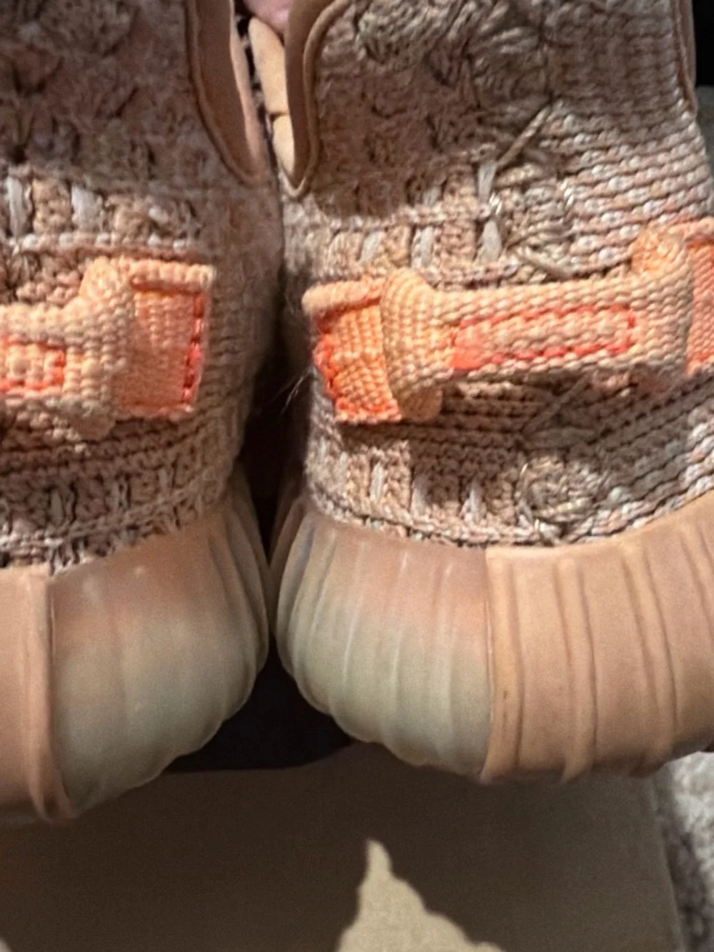 Yeezy Kids Knit Sneakers in Light Peach